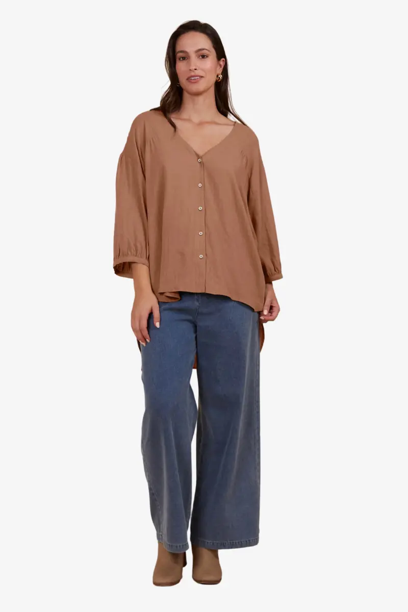 Isle Of Mine - Venus Relaxed Top - Toffee 1