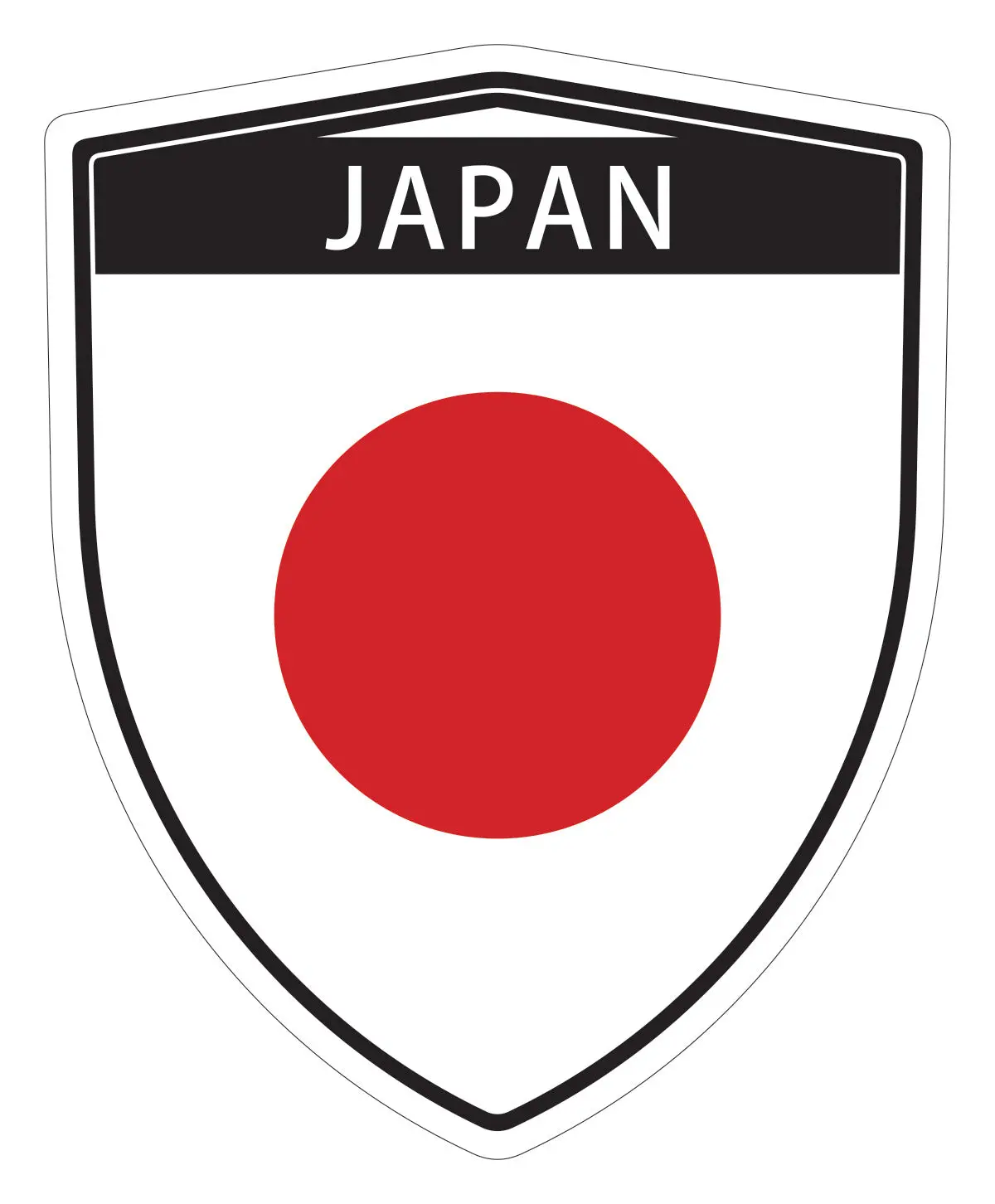 Japan Flag Shield Shape Decal Car Bumper Window Sticker Set Of 2, Sh030 2