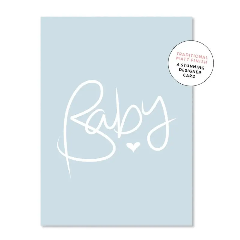 Just Smitten Mini Gift Card - Baby Script Blue 1
