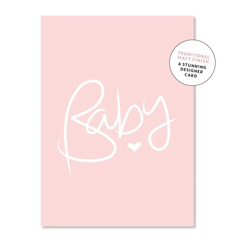 Just Smitten Mini Gift Card - Baby Script Pink 1