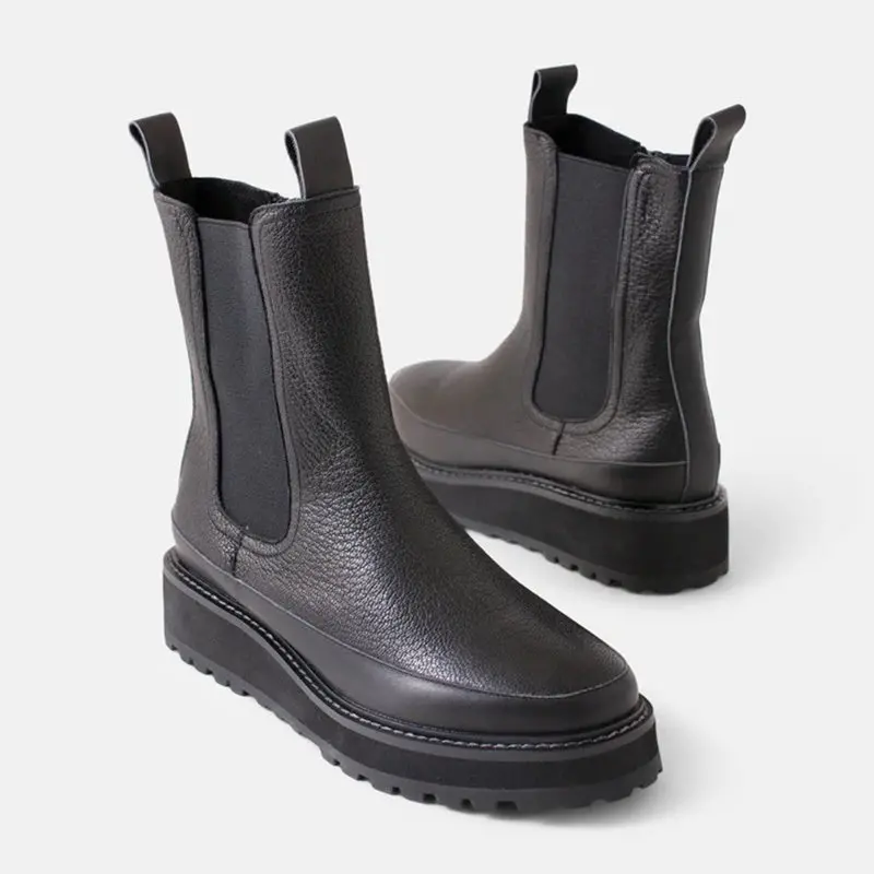 Walnut - Jacs Leather Boot - Black Pebble 1