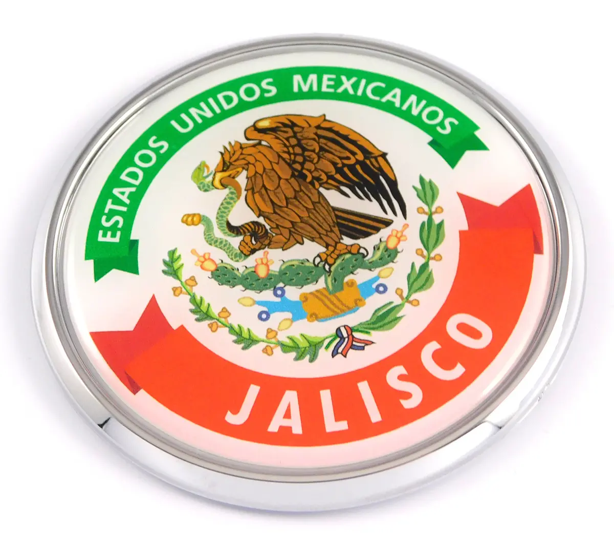 Jalisco Mexico Mexican State Car Chrome Round Emblem Decal 3D Badge 2.75" 1
