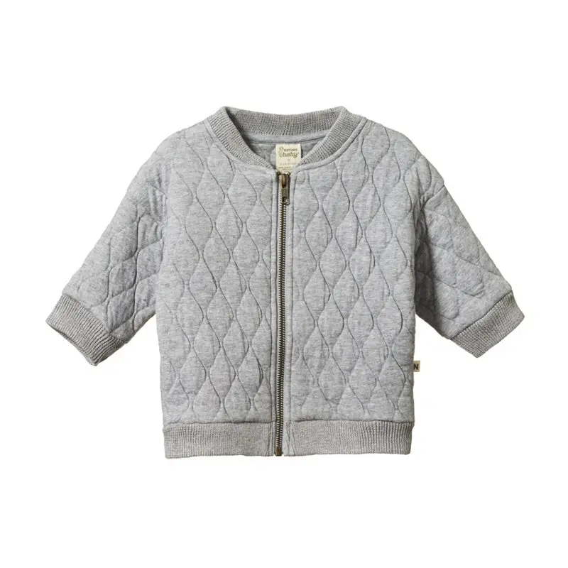 Nature Baby - Remy Quilted Jacket - Grey Marl 1