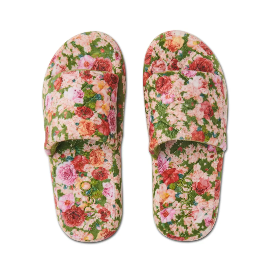 Kip & Co - Quilted Velvet Slippers - Rose Garden 1
