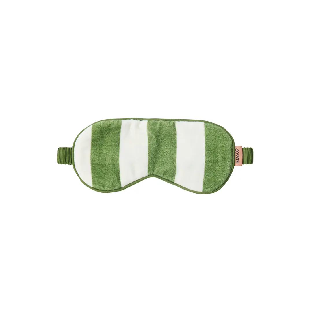 Kip & Co - Velvet Eye Mask - Moss Stripe 1