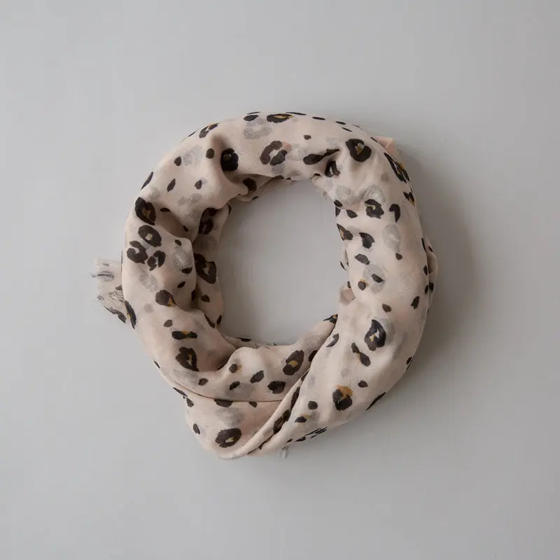 Sophie - Leopard Maxi Scarf - Blush 1