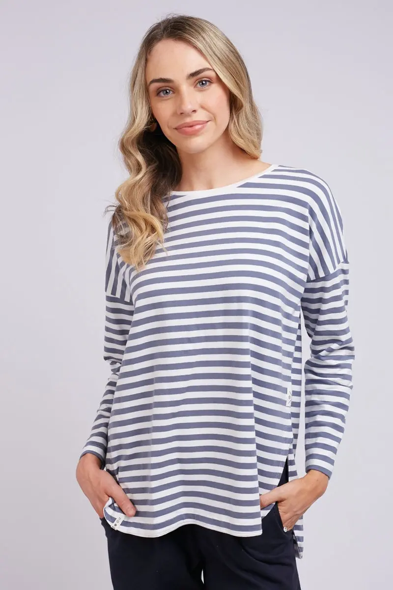 Elm - Fundamental - Lauren Stripe - Stormy Blue And White 1