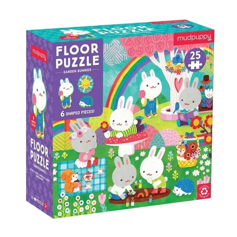 Mudpuppy - Garden Bunnies 25 Piece Floor Puzzle  With Shaped Piece 1