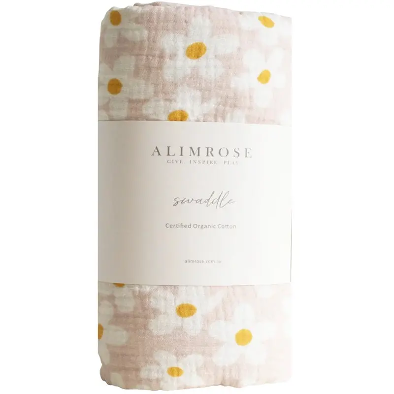 Alimrose - Muslin Swaddle - Large Daisies 1