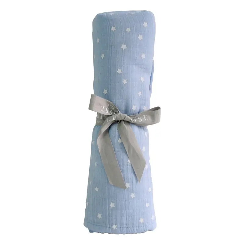 Alimrose - Muslin Swaddle Starry Night - Baby Blue 1