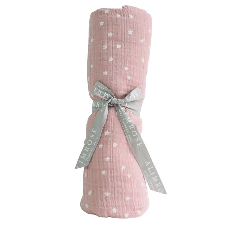 Alimrose - Muslin Swaddle Starry Night - Pink 1