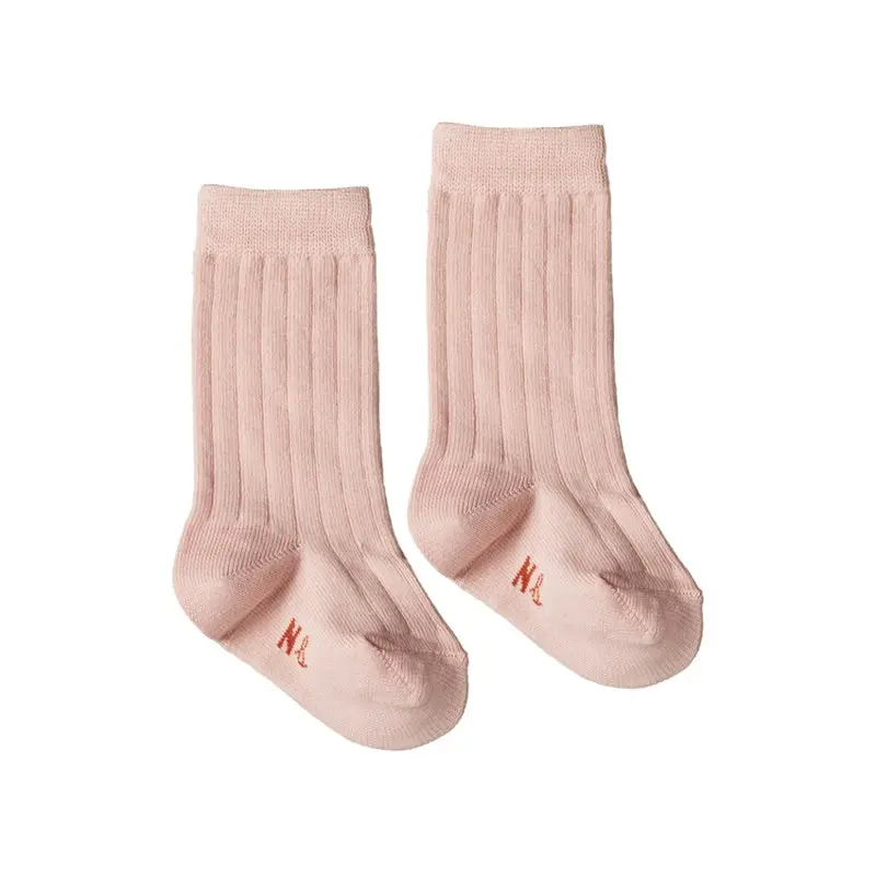 Nature Baby - Organic Cotton Rib Socks - Rose Bud 1