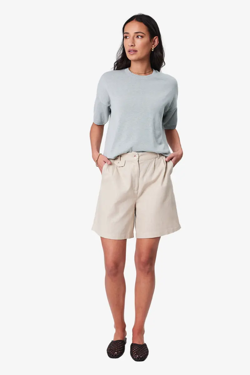 Marlow - Eden Knit Tee - Duck Egg 1
