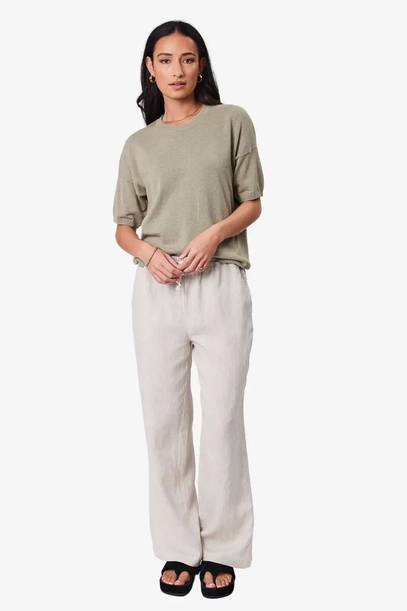 Marlow - Eden Knit Tee - Light Kelp 1