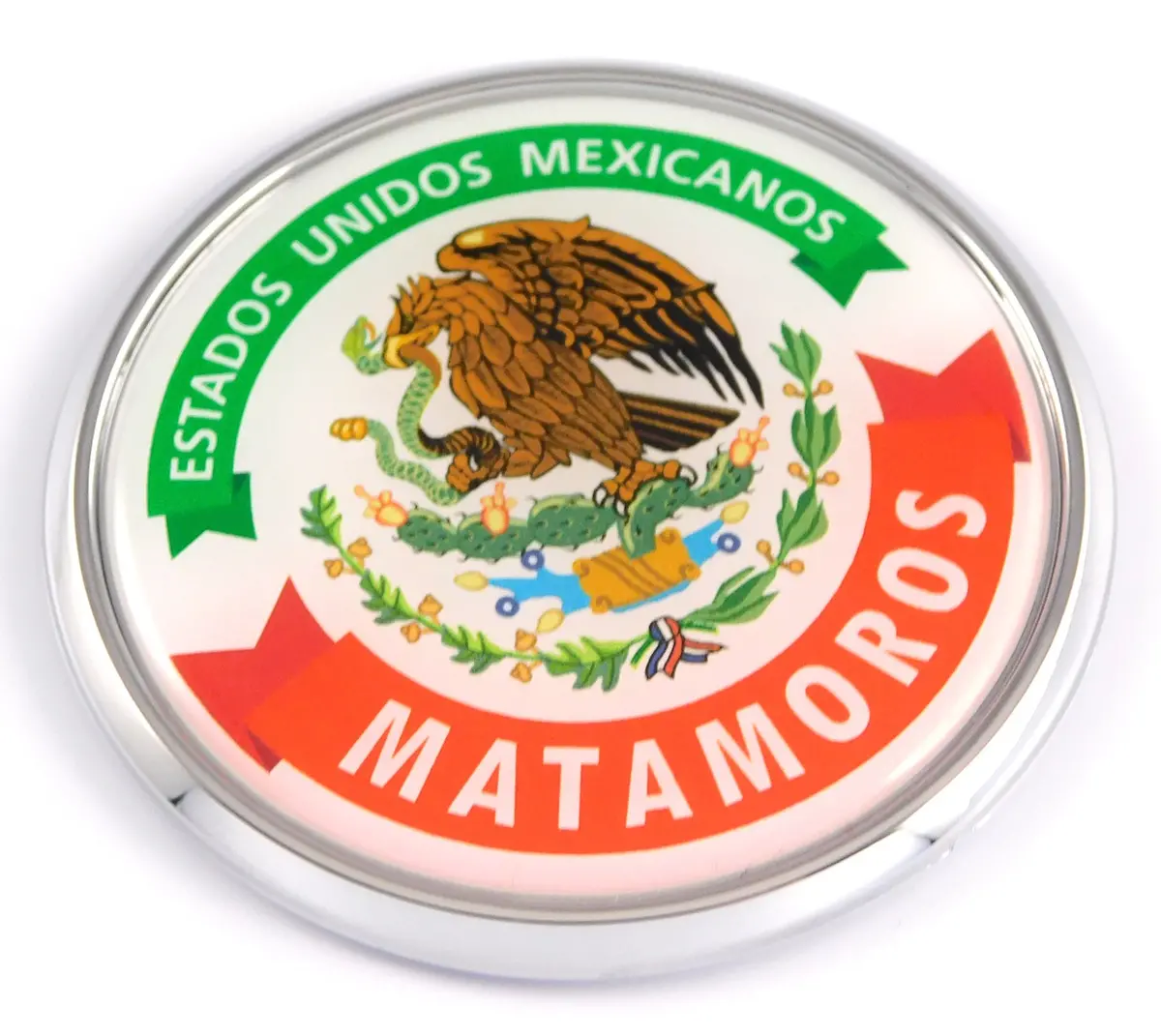 Matamoros Mexico Mexican State Car Chrome Round Emblem Decal 3D Badge 2.75" 1
