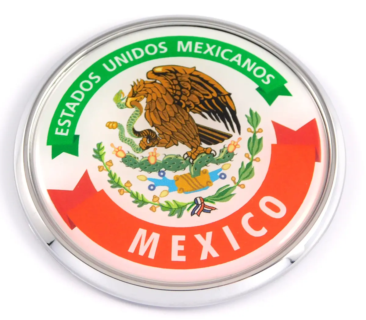 Mexico Mexican State Car Chrome Round Emblem Decal 3D Badge 2.75" 1