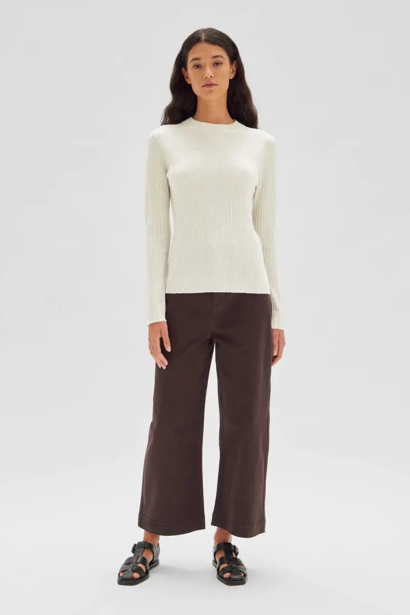 Assembly Label - Mia Long Sleeve Knit - Antique White 1