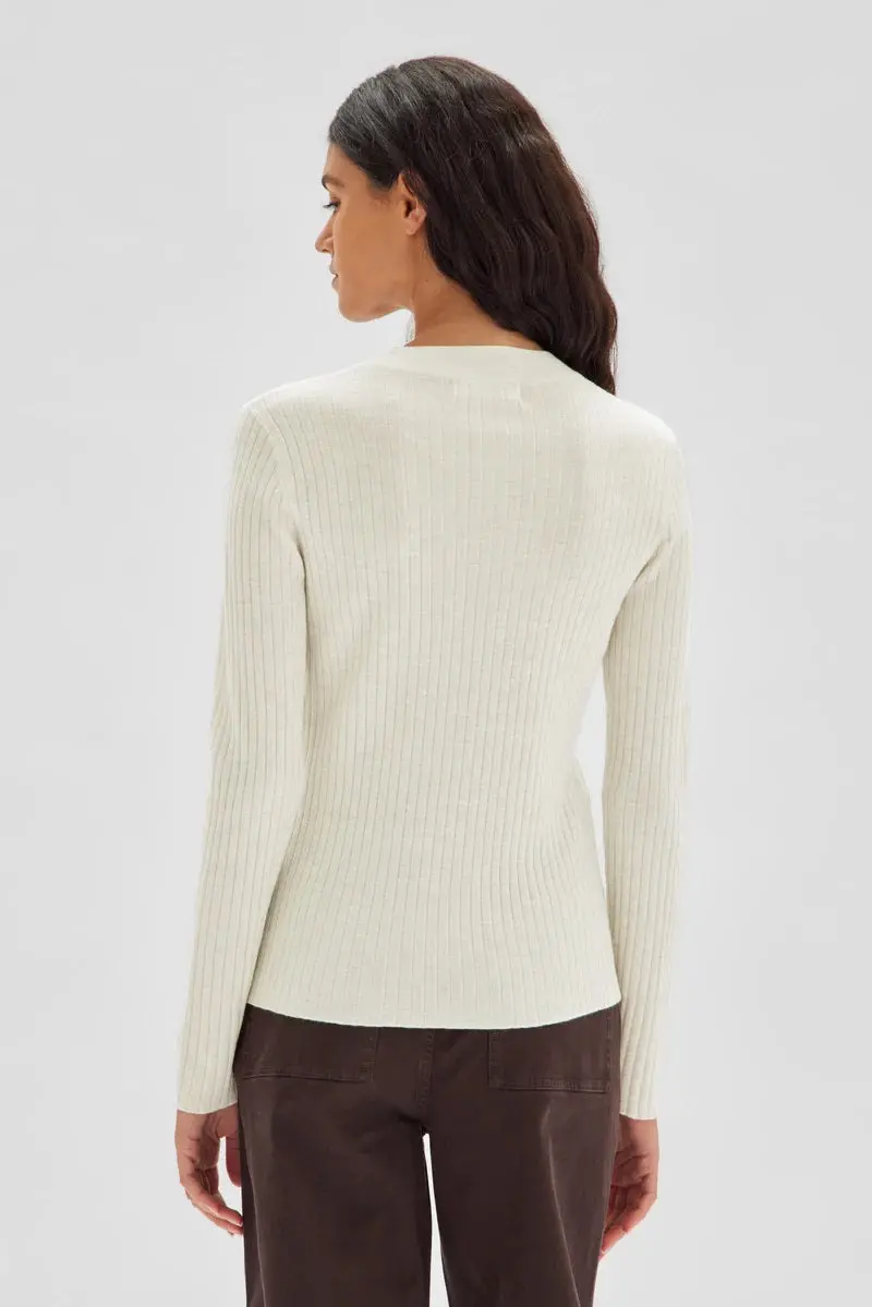 Assembly Label - Mia Long Sleeve Knit - Antique White 3