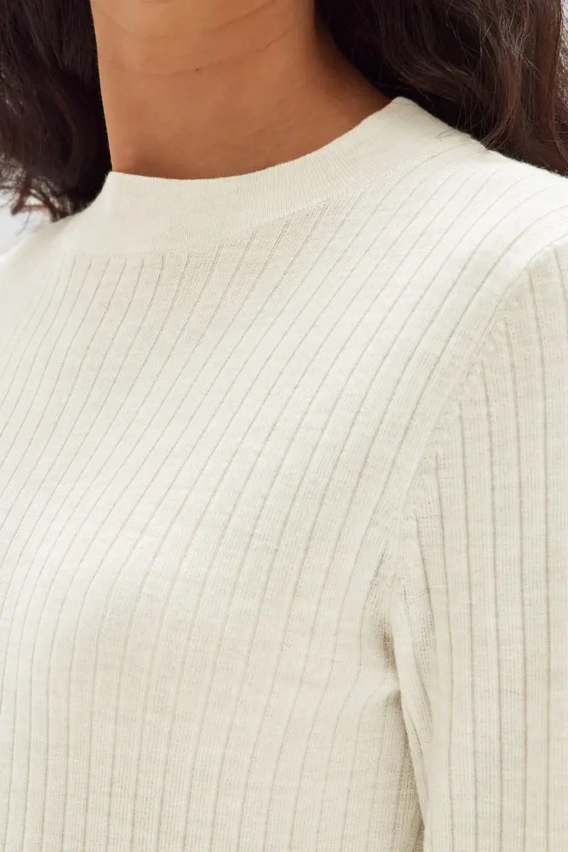 Assembly Label - Mia Long Sleeve Knit - Antique White 4