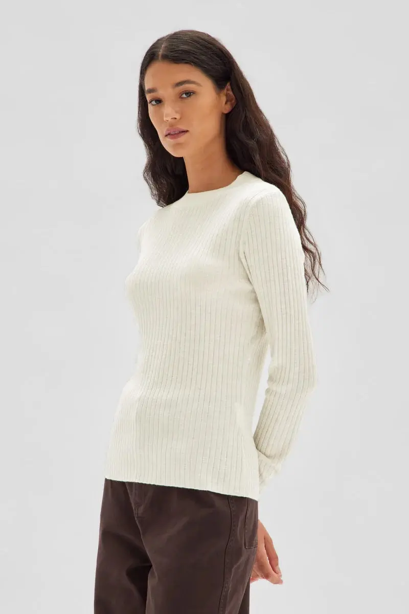 Assembly Label - Mia Long Sleeve Knit - Antique White 2