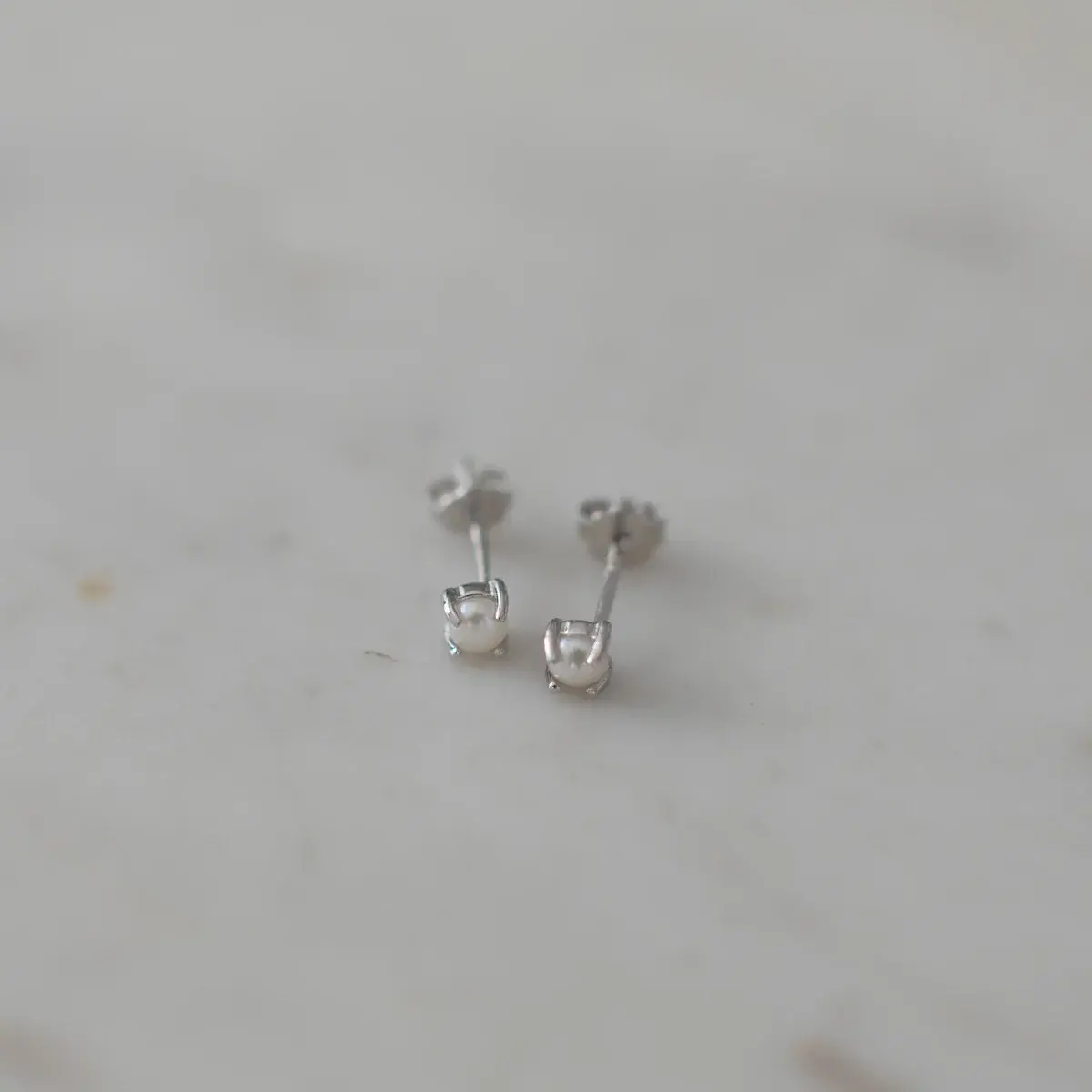 Sophie - Mini Pearl Studs - Silver 1