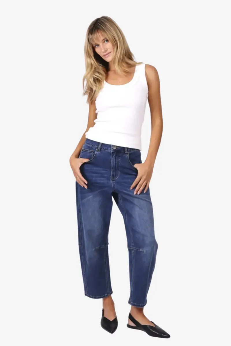 Monaco - Toni Barrel Jeans - Dark Blue 1