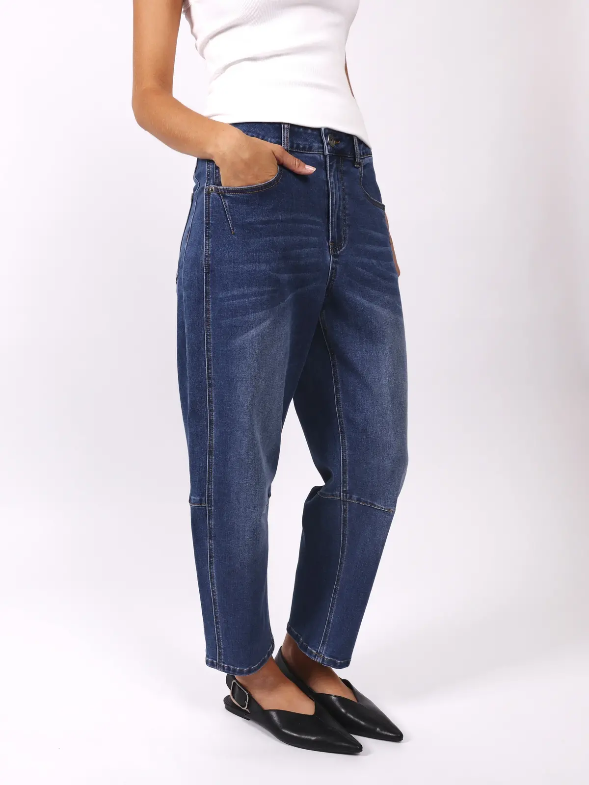 Monaco - Toni Barrel Jeans - Dark Blue 5