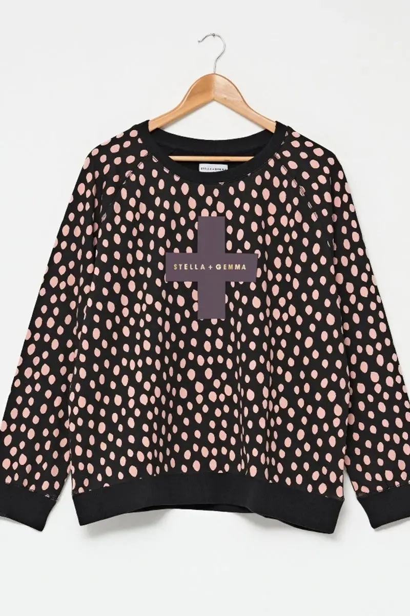 Stella + Gemma - Plum Mulberry Spots Sweater 1