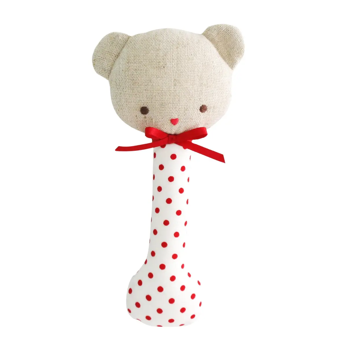 Alimrose - Baby Bear Stick Rattle - Red Spot 1