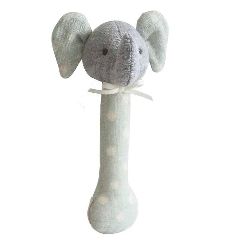 Alimrose - Elephant Stick Rattle - Duck Egg Blue 1