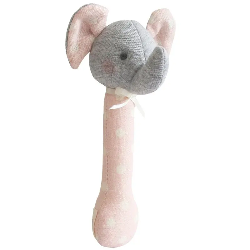 Alimrose - Elephant Stick Rattle - Pale Pink 1