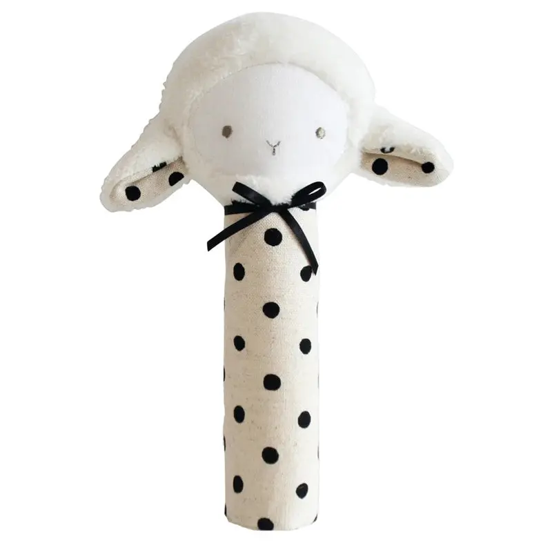 Alimrose - Lamby Squeaker - Black Linen Spot 1