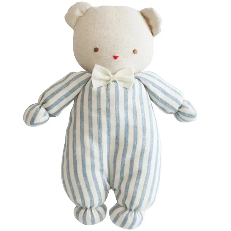 Alimrose - Baby Ted 25Cm - Chambray Stripe 1