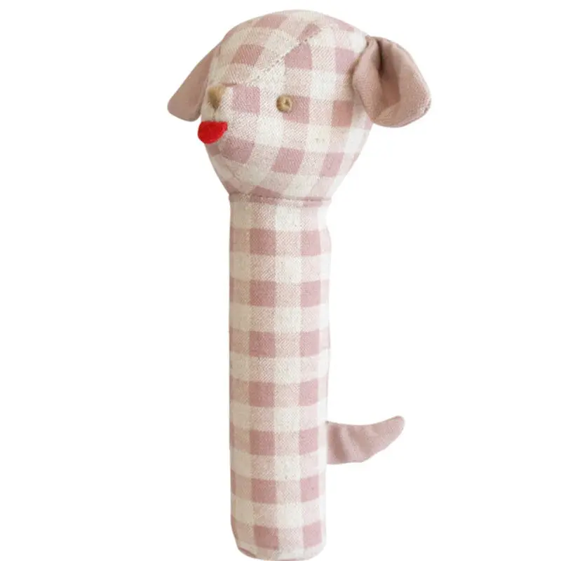 Alimrose - Puppy Squeaker - Rose Check Linen 1