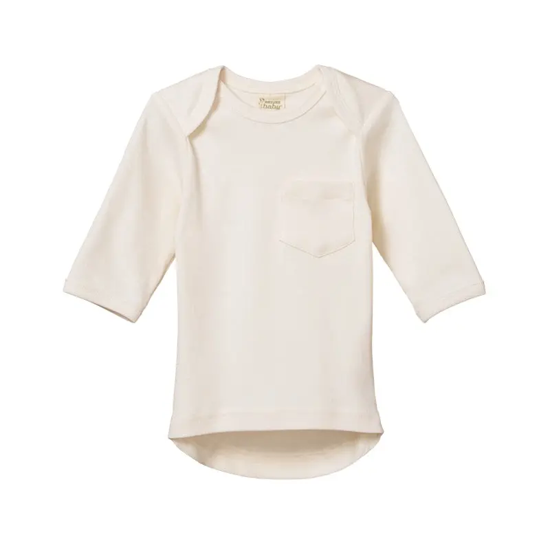 Nature Baby - Long Sleeve Pocket Tee - Natural 1