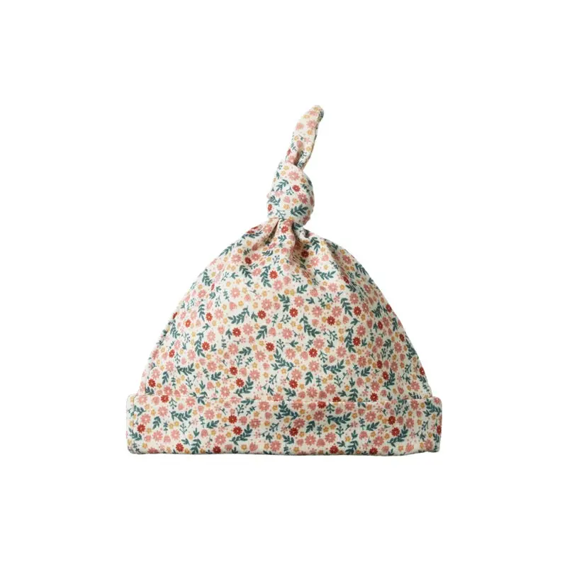 Nature Baby - Merino Knotted Beanie - Junes Garden Print 1