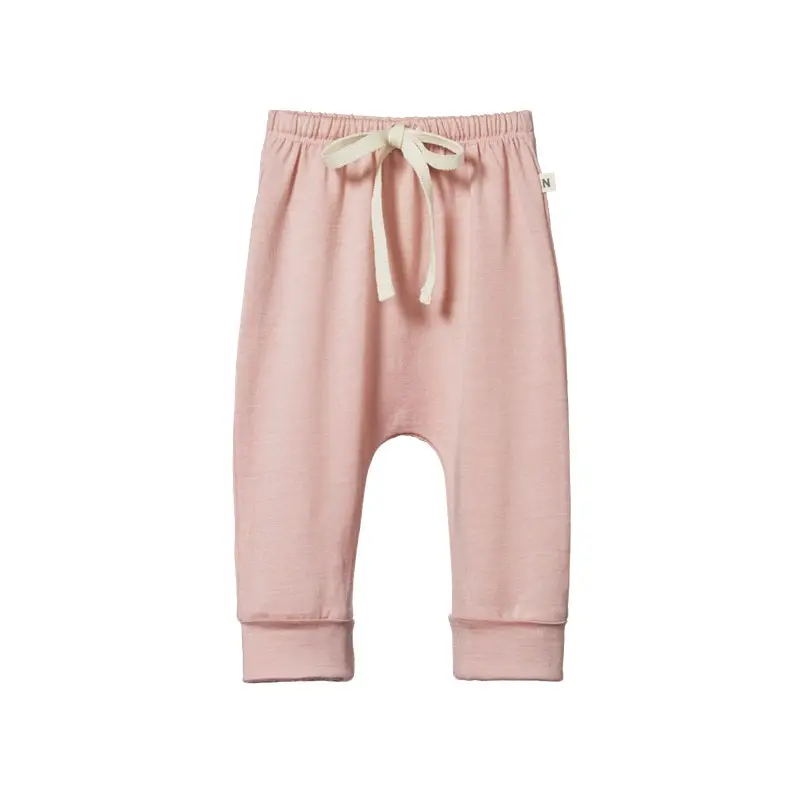 Nature Baby - Merino Drawstring Pants - Rose Bud 1