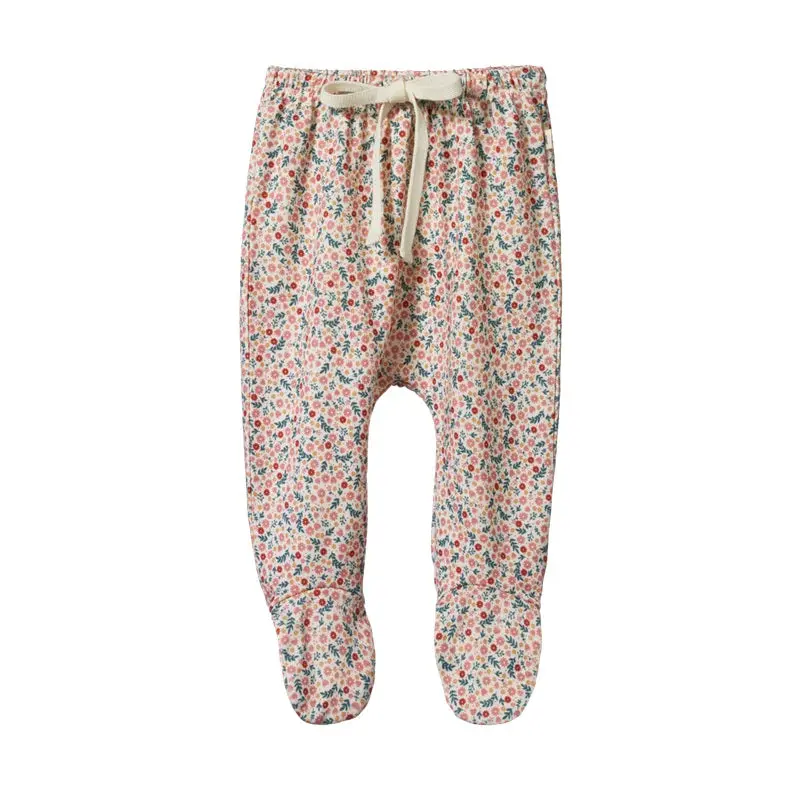 Nature Baby - Merino Footed Rompers - Junes Garden Print 1