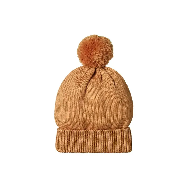 Nature Baby - Alpine Pom Pom Beanie - Straw 2
