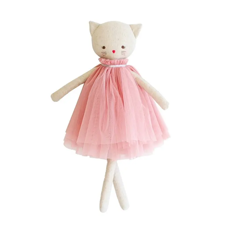 Alimrose - Aurelie Linen Cat Doll 48Cm - Blush 1