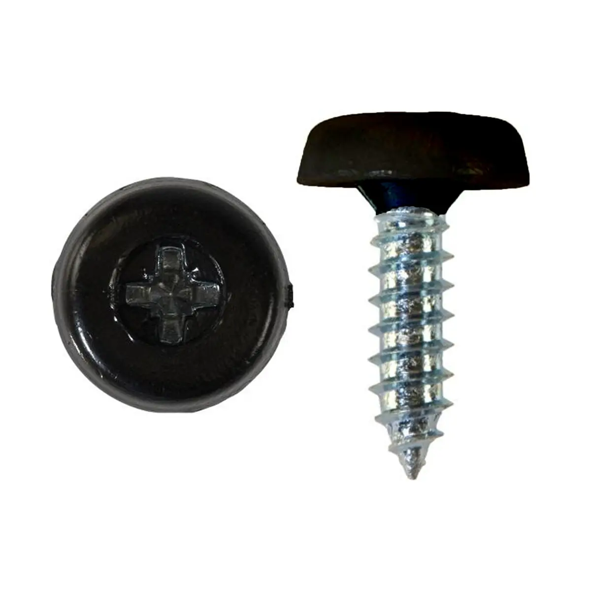 Workshop Warehouse 100 Black Plastic Head Number Plate Screws 1