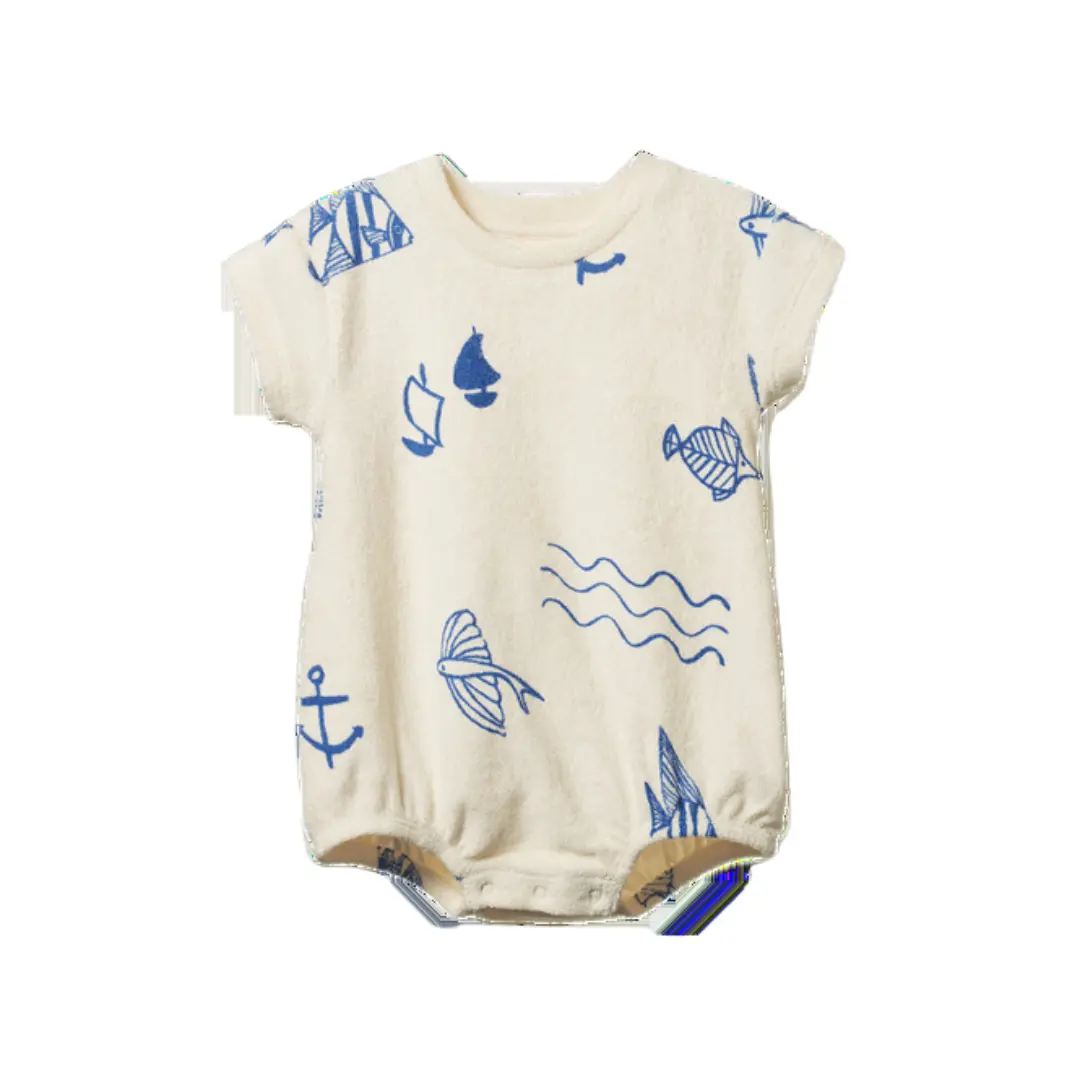 Nature Baby - Juno Romper Terry - Atlantic Print 1