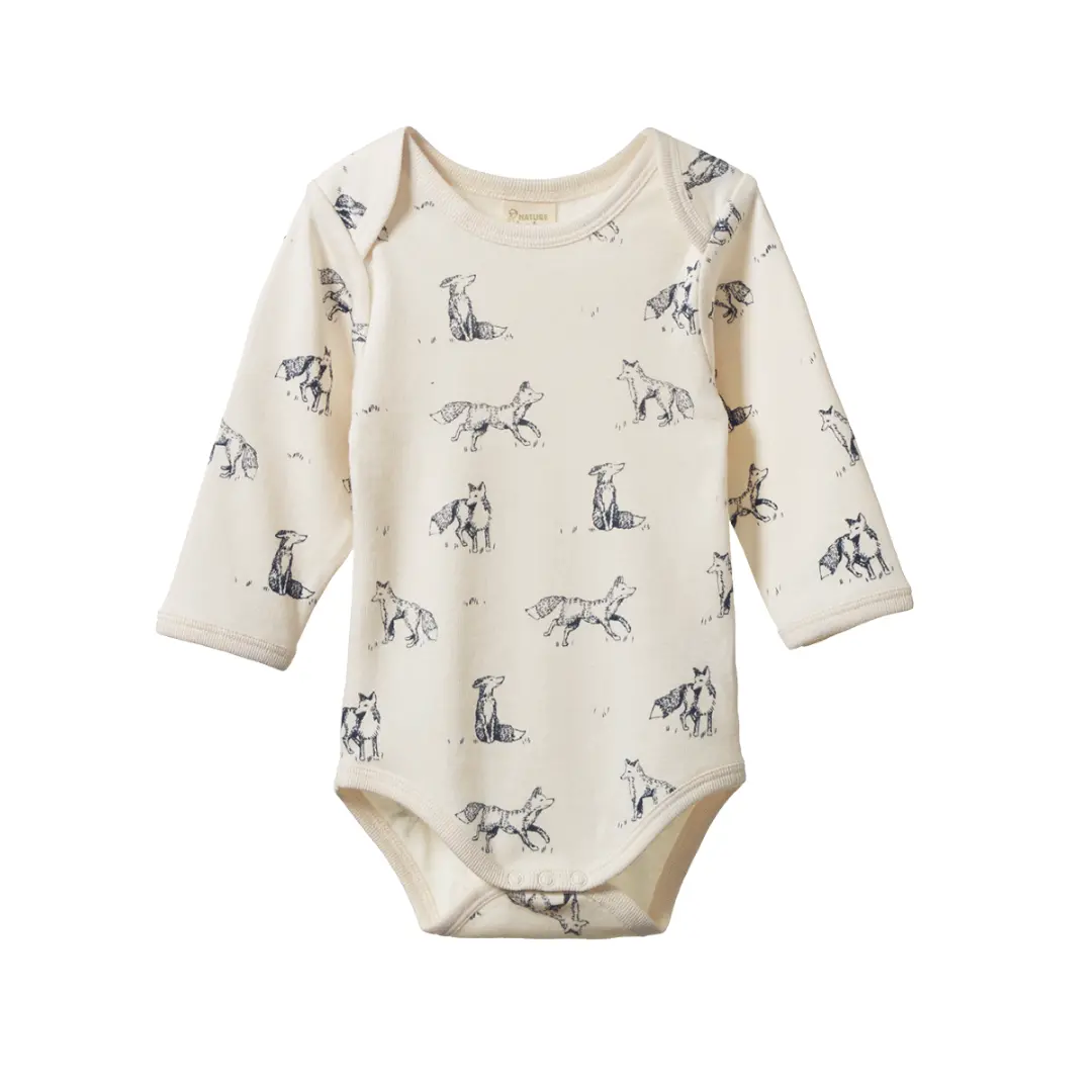 Nature Baby - Long Sleeve Bodysuit - Foxy Print 1