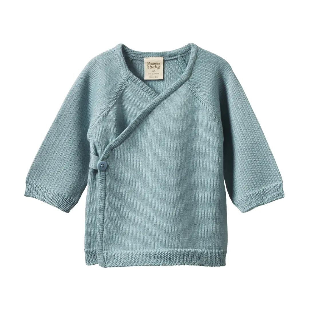 Nature Baby - Merino Knit Kimono - Powder Blue 1