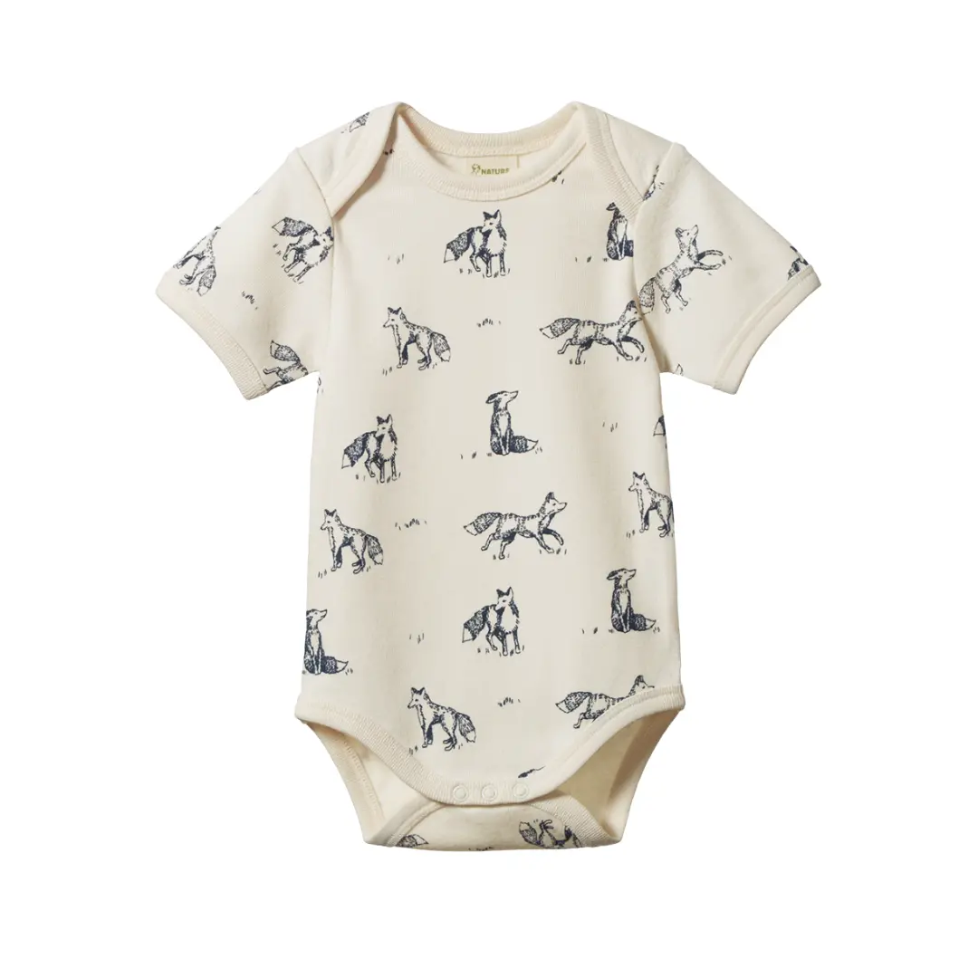 Nature Baby - Short Sleeve Bodysuit - Foxy Print 1