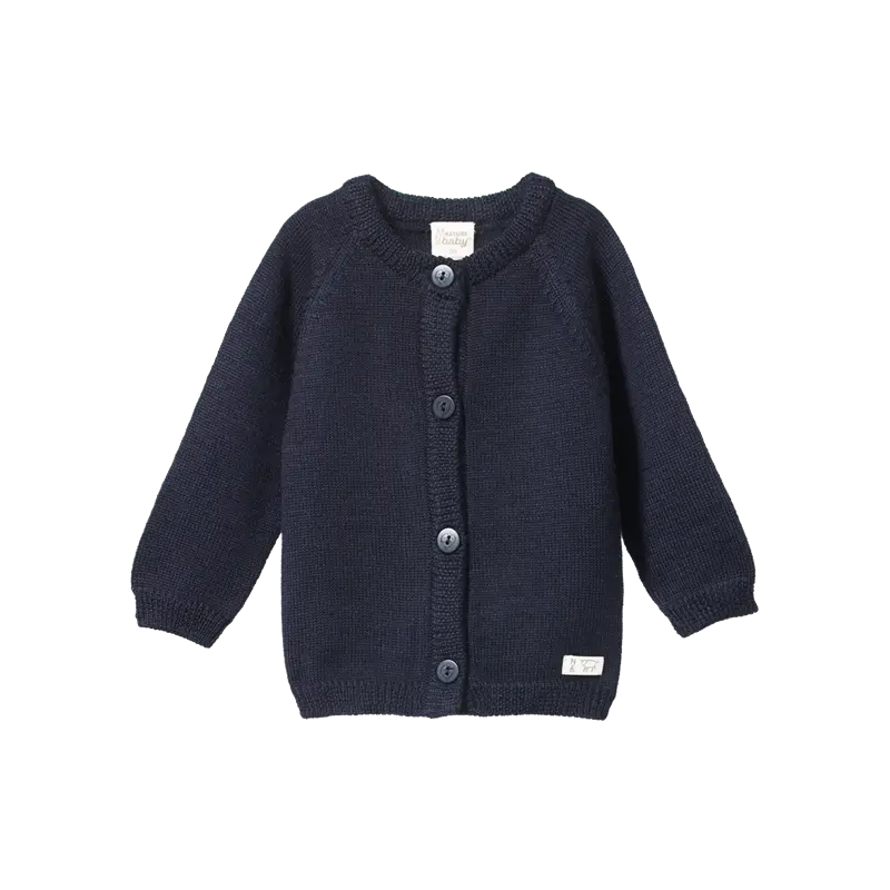 Nature Baby - Merino Knit Cardigan - Navy 1
