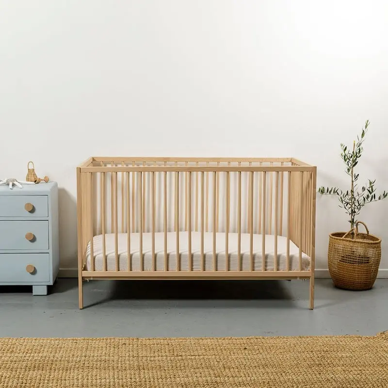 Eddy & Moss - Fitted Cot Sheet - Stripe Nutmeg 2