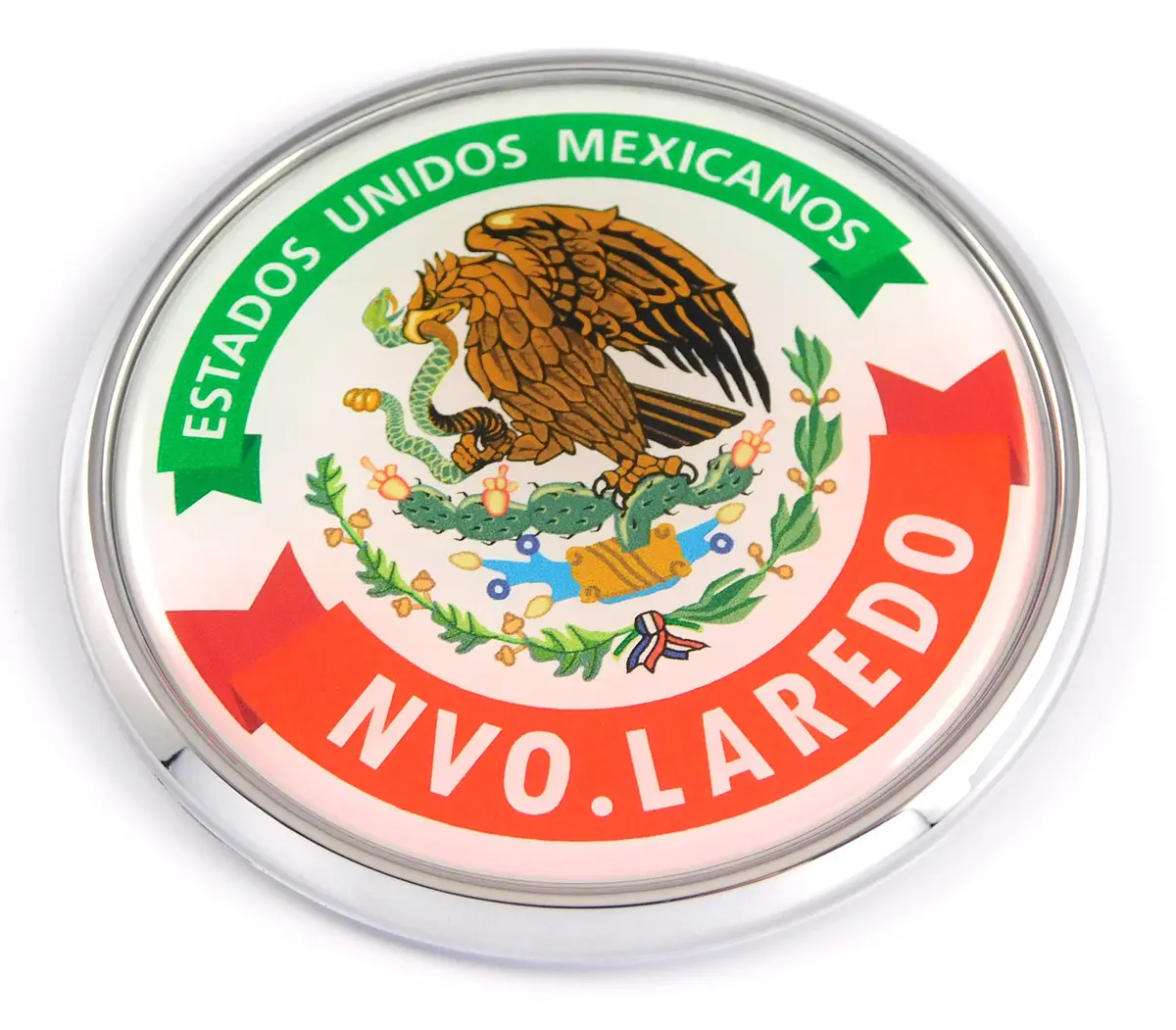 Nvo. Laredo Mexico Mexican State Car Chrome Round Emblem Decal 3D Badge 2.75" 1