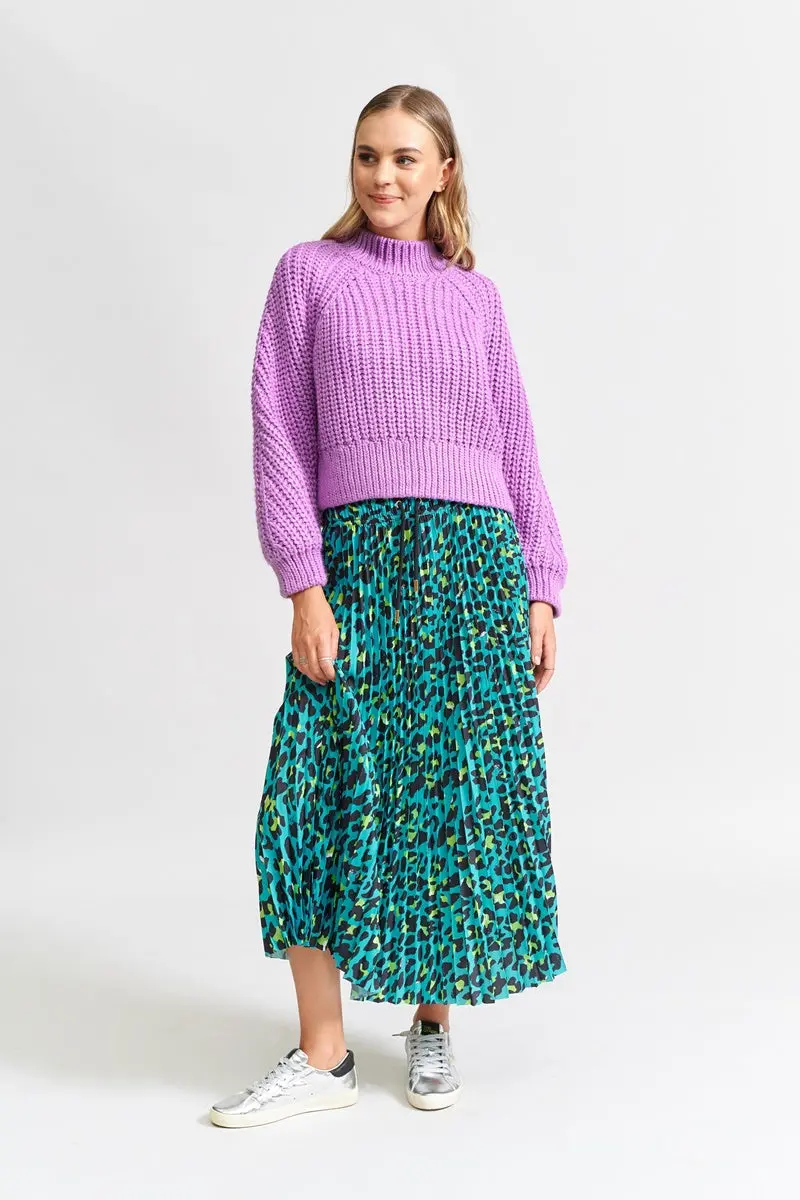 The Others - The Pleated Skirt - Jade Lime Animal 1