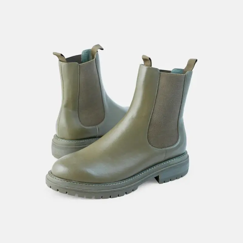 Walnut - Oak Leather Boot - Olive 1